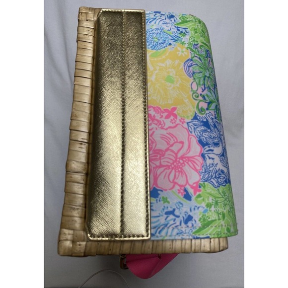 Wicker Wine Tote Lily Pulitzer Picnic Carrier Picnic Tote - Adjustable Strap EUC - Picture 16 of 16